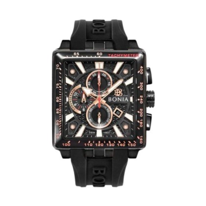 Bonia Chronograph BNB10823-1732C Black Silicone Strap Men Watch